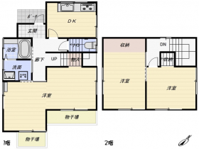 【全居室改修済】梶原・貸家 広々開放的な４ＬＤＫ