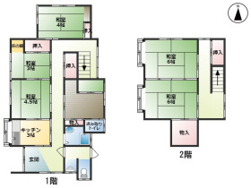 ひな段になった敷地で明るい立地の一戸建て