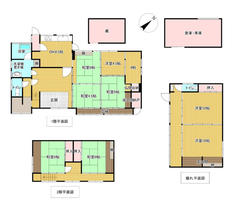 間取（母屋・離れ・土蔵・倉庫）(間取)