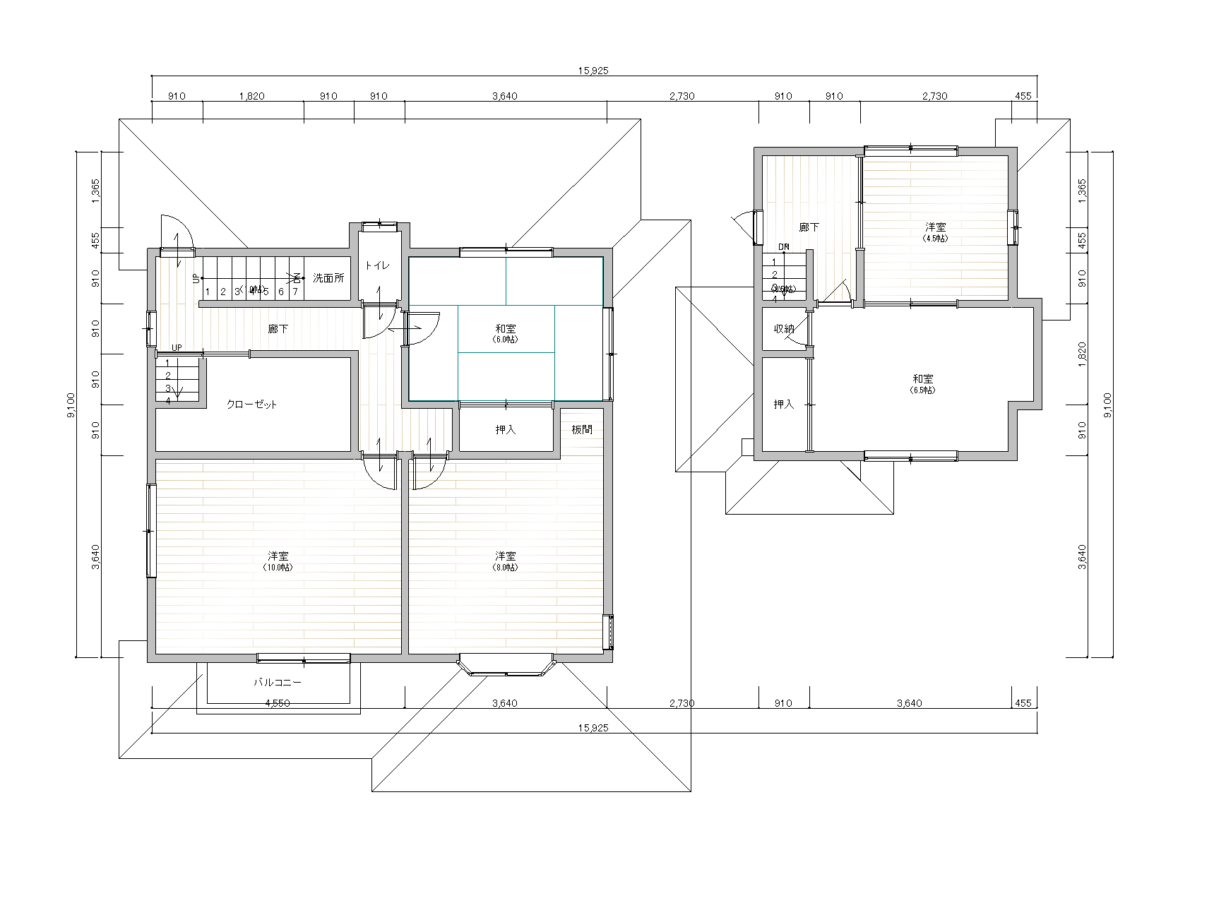 離れを含む2F間取り図(間取)