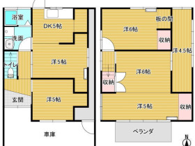 【全居室改修済】梶原・貸家 広々開放的な４ＬＤＫ