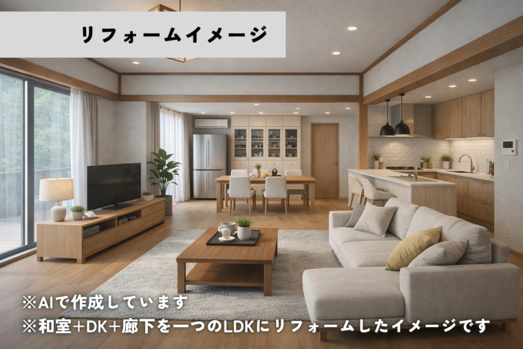 AIによるLDKのリフォームイメージ